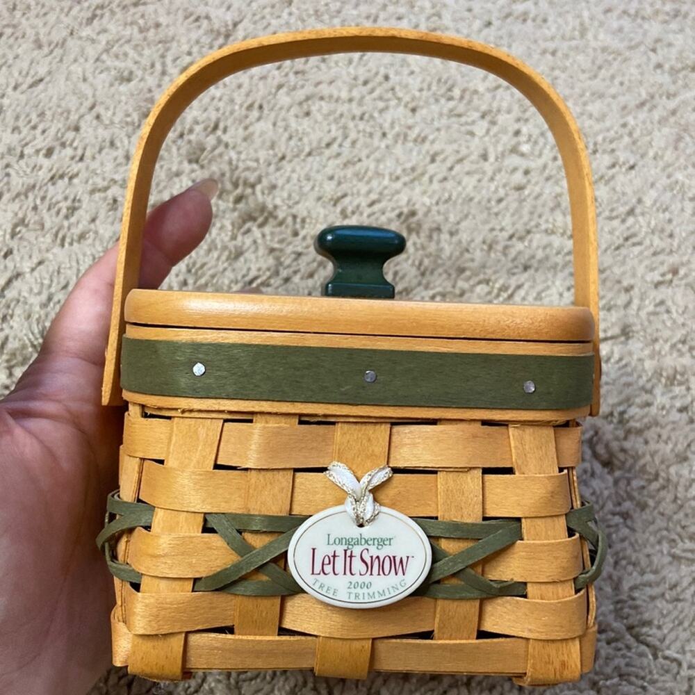 Longaberger Christmas 2000 Edition Let It Snow Mini Basket Potpourri Holder